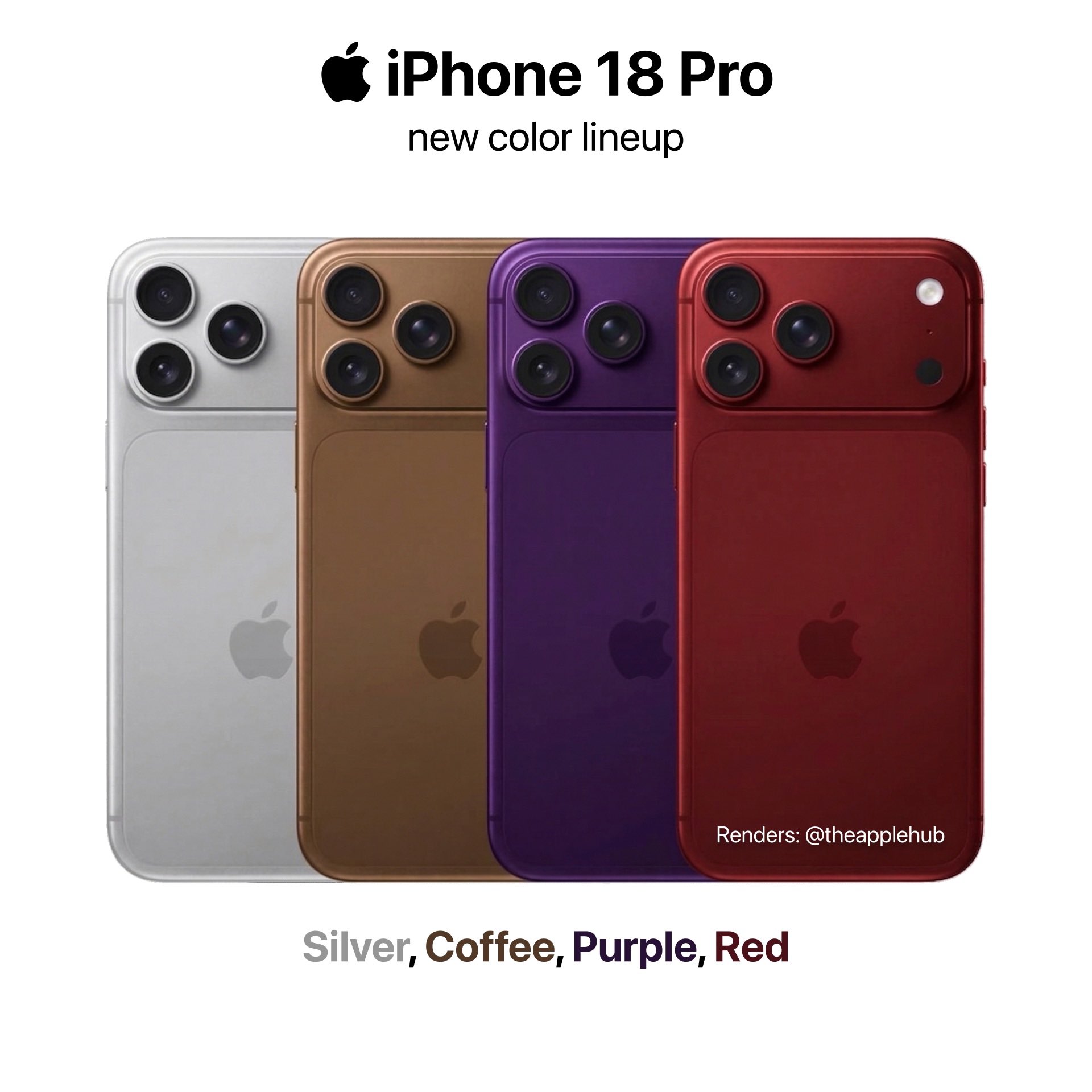 Recent leaks suggest the iPhone 18 Pro may not get a black finish again.